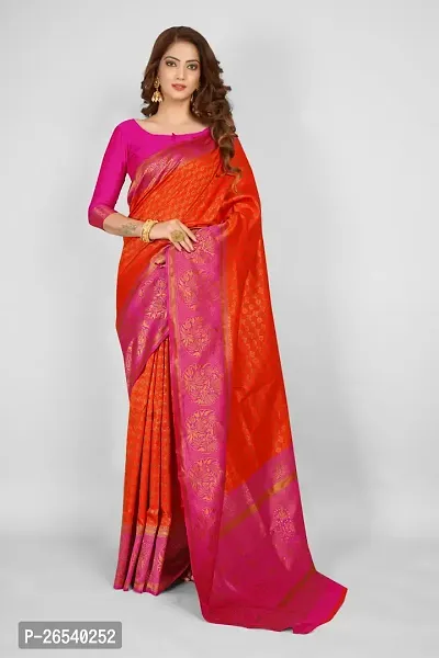 Stylish Pure Silk Zari Saree With Blouse Piece For Women-thumb0