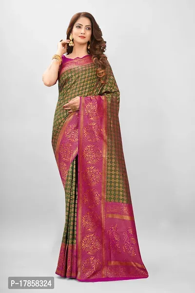 Beautiful  Pure Silk  Jacquard Saree with Blouse Piece For Women-thumb0