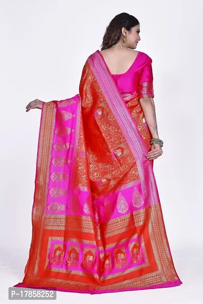 Beautiful  Art Silk  Jacquard Saree with Blouse Piece For Women-thumb2