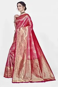 Stylish Silk Blend Zari Saree With Blouse Piece For Women-thumb3