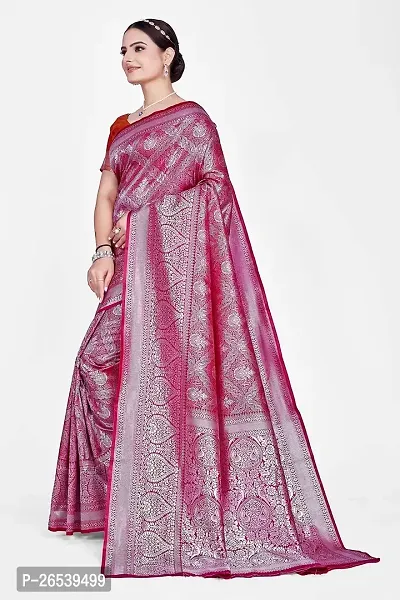 Stylish Art Silk Banarasi Saree With Unstitched Blouse-thumb5