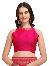 Stylish Pink Colored Kanjeevaram Silk Zari Woven Saree With Blouse Piece (Zari 1 Rani)-thumb3