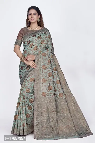 Beautiful  Polyester  Jacquard Saree with Blouse Piece For Women-thumb0