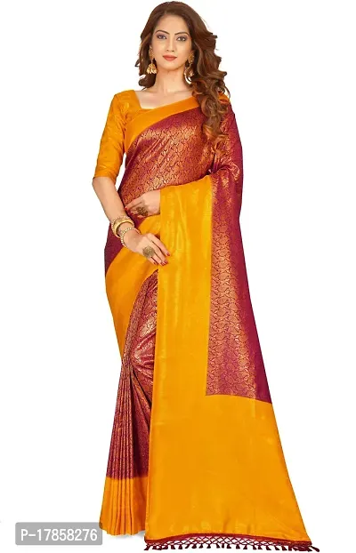 Beautiful  Art Silk  Jacquard Saree with Blouse Piece For Women-thumb0