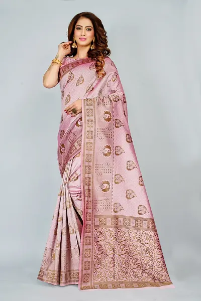 Stylish Art Silk Zari Woven Saree with Blouse piece