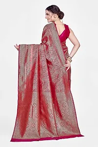 Stylish Beautiful Banarasi Silk Saree With Intricate Buta Work-thumb1