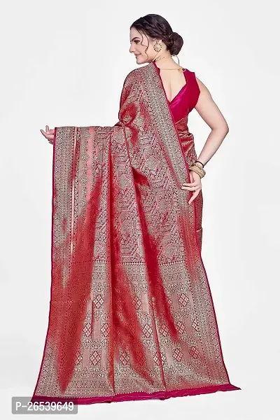 Stylish Beautiful Banarasi Silk Saree With Intricate Buta Work-thumb2