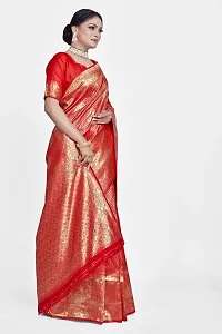 Stylish Silk Blend Zari Saree With Blouse Piece For Women-thumb2