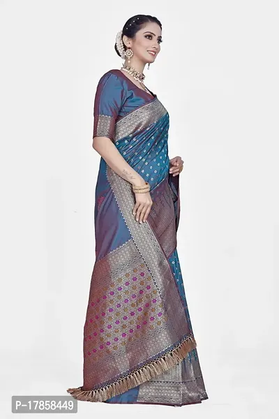 Beautiful  Art Silk  Jacquard Saree with Blouse Piece For Women-thumb5