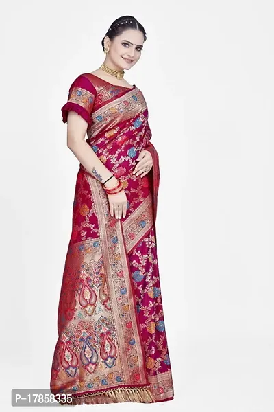 Beautiful  Art Silk  Jacquard Saree with Blouse Piece For Women-thumb5