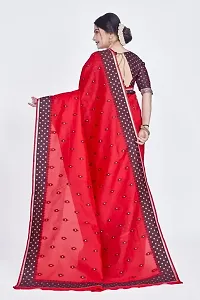 Stylish Silk Blend Zari Saree With Blouse Piece For Women-thumb1