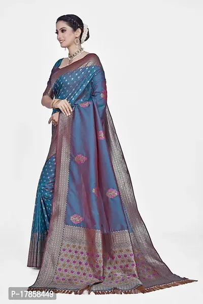 Beautiful  Art Silk  Jacquard Saree with Blouse Piece For Women-thumb4