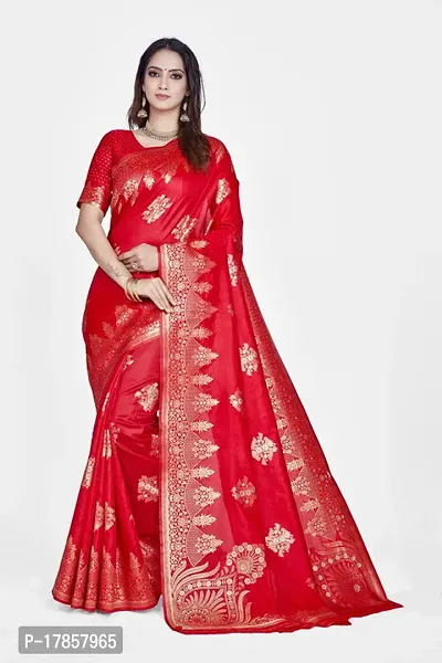 Beautiful  Art Silk  Jacquard Saree with Blouse Piece For Women-thumb0