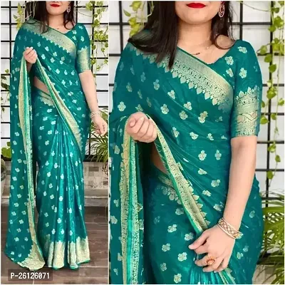 Stylish Soft Silk Multicolor Saree with Blouse piece For Women