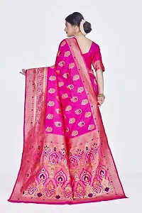 Beautiful  Art Silk  Jacquard Saree with Blouse Piece For Women-thumb1