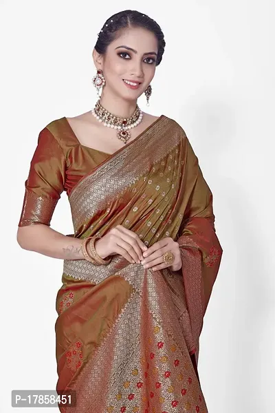 Beautiful  Art Silk  Jacquard Saree with Blouse Piece For Women-thumb3