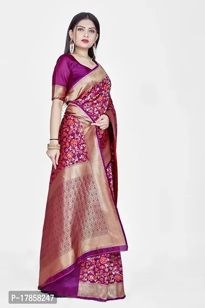 Beautiful  Art Silk  Jacquard Saree with Blouse Piece For Women-thumb5