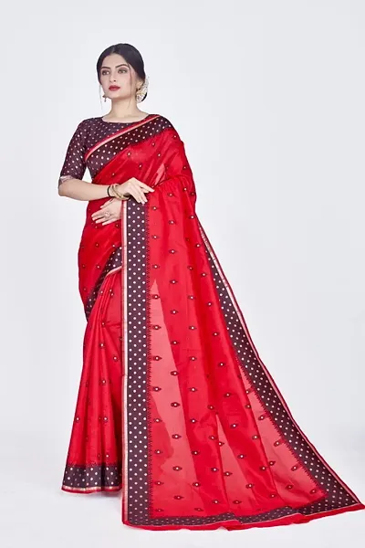 Best Selling Silk Blend Saree with Blouse piece 