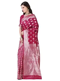 Stylish Purple Colored Kanjeevaram Silk Zari Woven Saree With Blouse Piece-thumb4