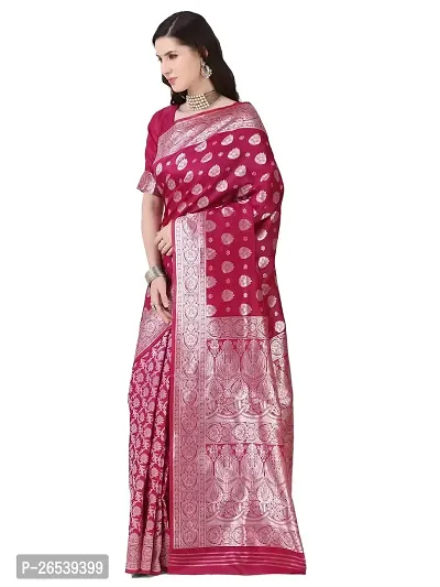 Stylish Purple Colored Kanjeevaram Silk Zari Woven Saree With Blouse Piece-thumb5