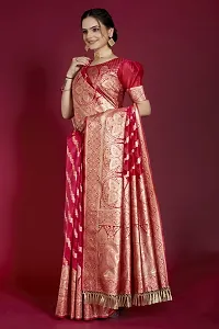 Beautiful  Organza  Jacquard Saree with Blouse Piece For Women-thumb3