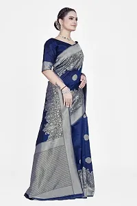 Stylish Silk Blend Zari Saree With Blouse Piece For Women-thumb4