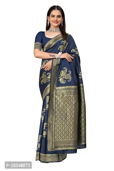 Classic Art Silk Jacquard Saree With Blouse Piece-thumb0