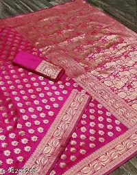 Stylish Art Silk Lavendar Saree with Blouse piece For Women-thumb1