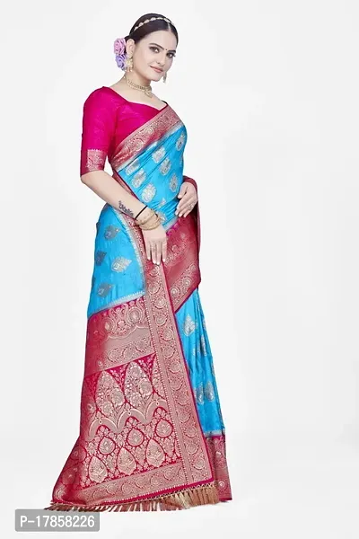 Beautiful  Polyester  Jacquard Saree with Blouse Piece For Women-thumb5