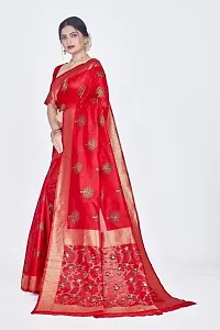 Stylish Silk Blend Zari Saree With Blouse Piece For Women-thumb3