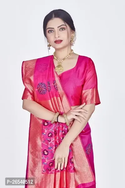 Stylish Silk Blend Zari Saree With Blouse Piece For Women-thumb3