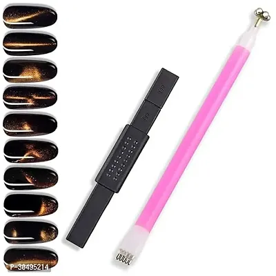 Gleevia 2Pcs Acrylic 3D Cat Eye Nail Art Magnetic Wand Double-Head Magnet Pen UV Gel Nail Polish DIY Tools Manicure Accessories-thumb0