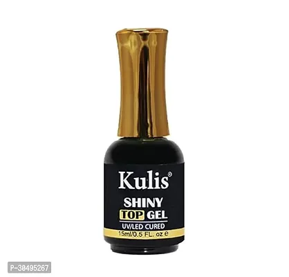 Kulis Professional Nail Top Coat Glossy - No-Wipe Shiny Finish and Long Lasting, Soak-Off UV/LED Nail Lamp Gel, 15ml Pack