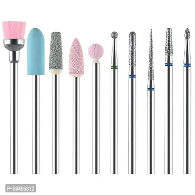 Gleevia 10 Pcs Nail Drill Bits Set, Professional Diamond Carbide Cuticle Remover Bits Kit, Electric Nail Files Manicure Pedicure Drill Tool-thumb0