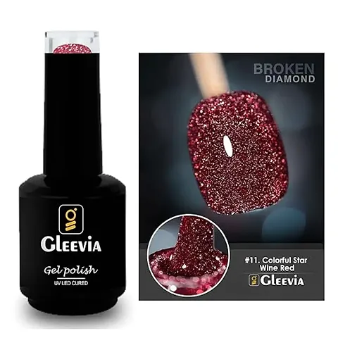 Gleevia Disco Glitter Light Reflective UV Gel Nail Polish Broken Diamond Flashing Sparkly Gel Nail Polish 15ml