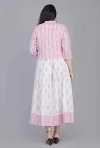 Reliable Pink Rayon Printed Stitched Gown with Jacket Set For Women-thumb2