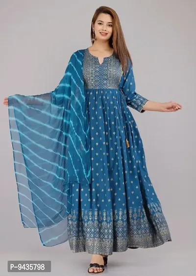 Beautiful Gown kurti and Dupatta Set