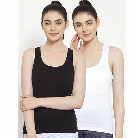 Womens and Girls Camisole Tank Top Vest Pack of 2