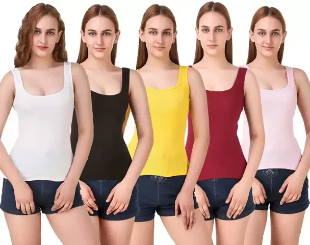 Women's and Girl's Camisole Tank Top Vest Sando Inner Wear Pack of 5