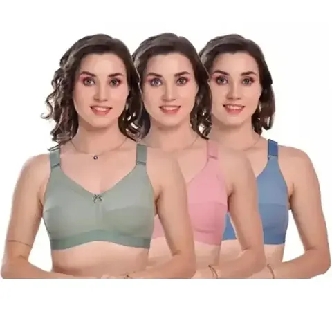 Classic Solid Bras for Women Pack of 3