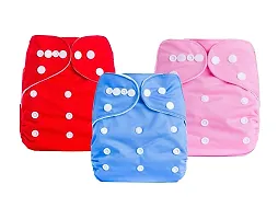 DOMENICO Washable Baby Diaper Premium Cloth Diaper Reusable, Adjustable Size, Waterproof(Assorted Color)-thumb1