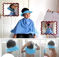 DOMENICO Baby Shower Cap Adjustable Safe Soft Bathing Baby Shower Hair Wash Cap for Children, Baby Bath Cap Shower Protection for Eyes and Ear, Bathing Baby Shower Cap, Baby Bath Cap-Blue-thumb4