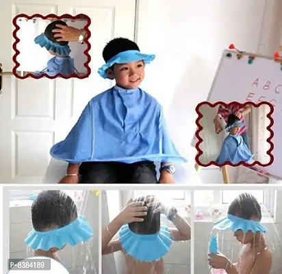 DOMENICO Baby Shower Cap Adjustable Safe Soft Bathing Baby Shower Hair Wash Cap for Children, Baby Bath Cap Shower Protection for Eyes and Ear, Bathing Baby Shower Cap, Baby Bath Cap-Blue-thumb5