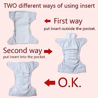 DOMENICO Washable Baby Diaper Premium Cloth Diaper Reusable, Adjustable Size, Waterproof, Pocket Cloth Diaper Nappie (Without Insert) (Pack of 5)(Assorted Color)-thumb4