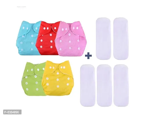 DOMENICO Washable Baby Diaper Premium Cloth Diaper Reusable Diaper, Washable Diaper, Adjustable Size, Waterproof(Assorted Color)