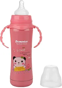 DOMENICO Stainless Steel Thermal Insulation Baby Feeding Bottle for New Born Baby/Toddler / BPA Free / Stylish Design with Handles-thumb1
