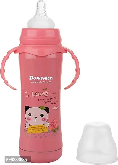 DOMENICO Stainless Steel Thermal Insulation Baby Feeding Bottle for New Born Baby/Toddler / BPA Free / Stylish Design with Handles-thumb2