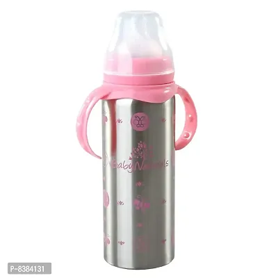 DOMENICO 3 in 1 Baby Steel Feeding Bottle Thermo-Steel Multifunctional-Sipper, Nipple  Straw for New Born Babies/Toddlers BPA Free / Stylish Design with Handle( for 3+ Month Baby )-thumb4