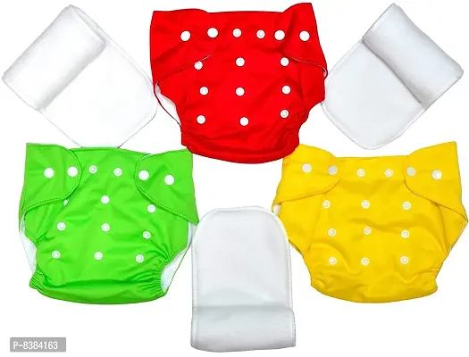 DOMENICO Washable Baby Diaper Premium Cloth Diaper Reusable, Adjustable Size, Waterproof(Assorted Color)-thumb0