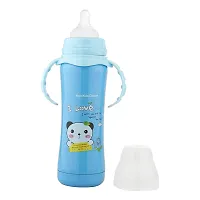 DOMENICO Stainless Steel Thermal Insulation Baby Feeding Bottle for New Born Baby/Toddler / BPA Free / Stylish Design with Handles-thumb1